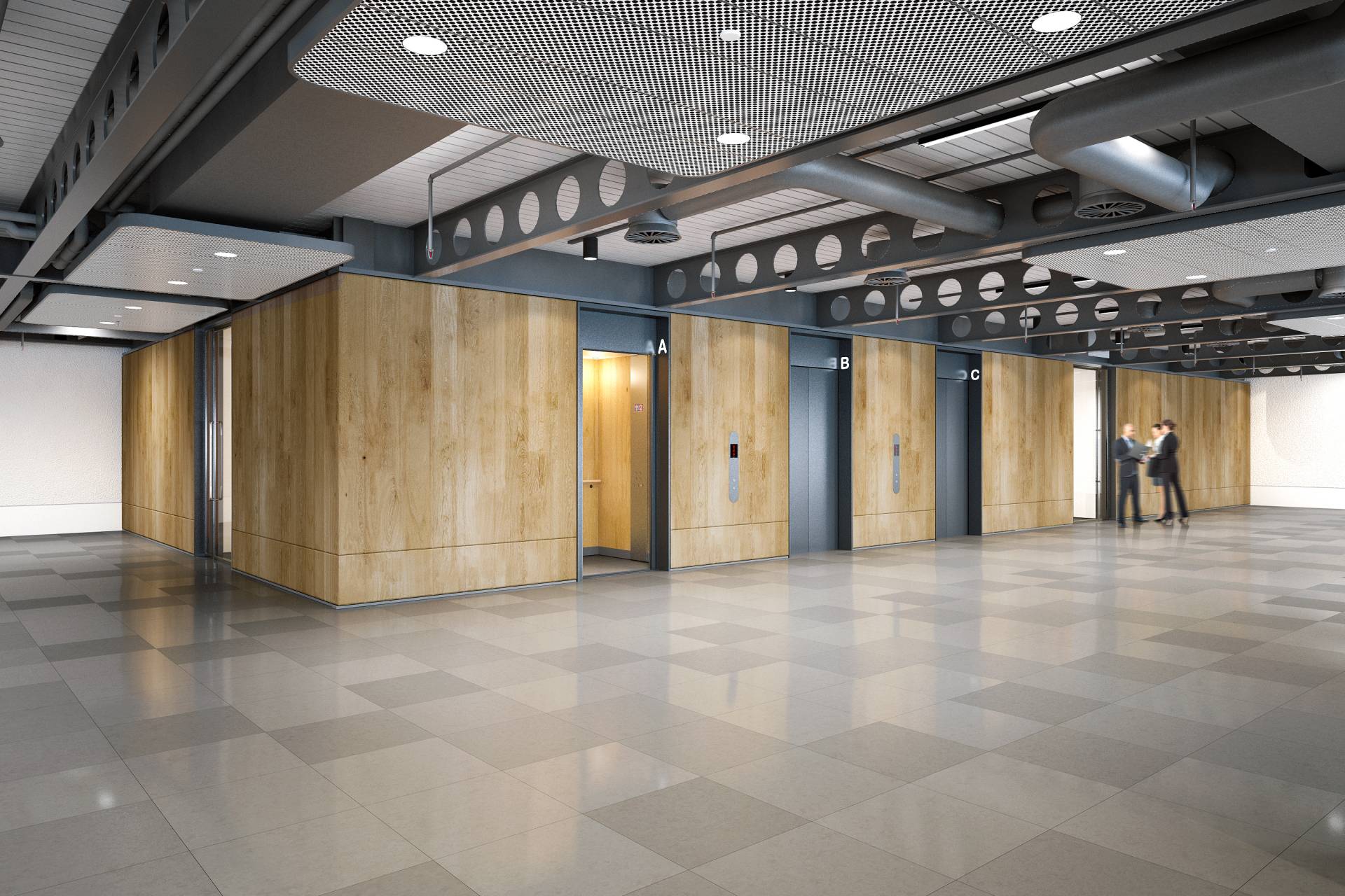 1-4 Marble Arche empty floor plate, elevators and exposed services